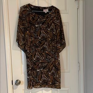 Stylish Brown Patterned Dress